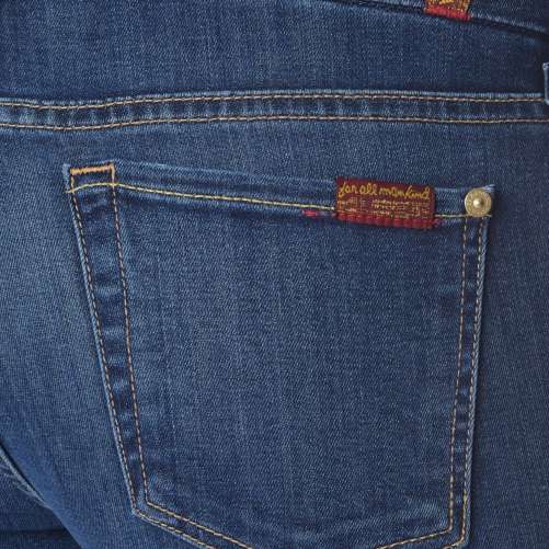 7 FOR ALL MANKIND WOMENS B(AIR) DENIM ANKLE SKINNY WITH DESTROY IN REIGN Women's Clothing Deals